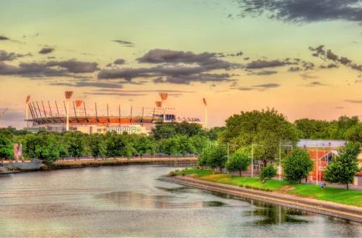 The yarra river with melbourne criket ground