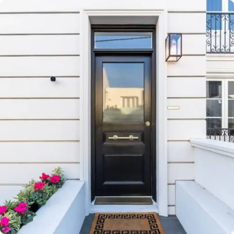 Direct view of front door at the chamber